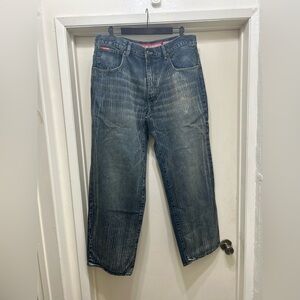 Vintage Y2K Ecko Unltd Jeans Baggy Mens 38 X 32 Oversized Wide Leg HipHop Denim